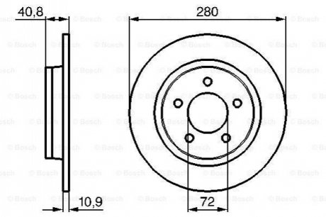 Тормозной диск (задний) BOSCH 0986479181 (фото 1)