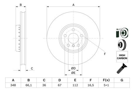 Тормозной диск BOSCH 0 986 479 F59 (фото 1)