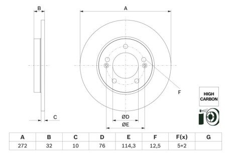 Тормозной диск BOSCH 0 986 479 G30 (фото 1)