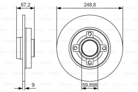 Тормозной диск (задний) BOSCH 0986479S42 (фото 1)
