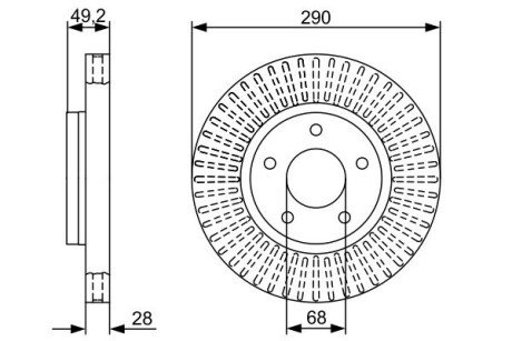 Тормозной диск NISSAN Quest-Pathfinder F 3.5 03 BOSCH 0986479V48