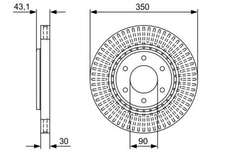 Гальмівний диск NISSAN/INFINITI Armada/Titan/QX56 \'\'F \'\'5,6 \'\'03-10 - кр. 1 шт 0986479V51