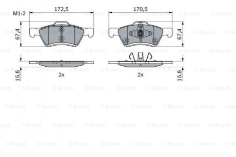 Дисковые тормозные колодки BOSCH 0986494960 (фото 1)