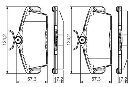 Гальмівні колодки, дискові BOSCH 0986495070 (фото 1)