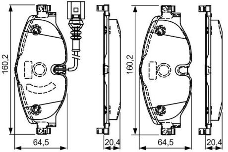 Комплект тормозных колодок из 4 шт. дисков BOSCH 0986495296 (фото 1)