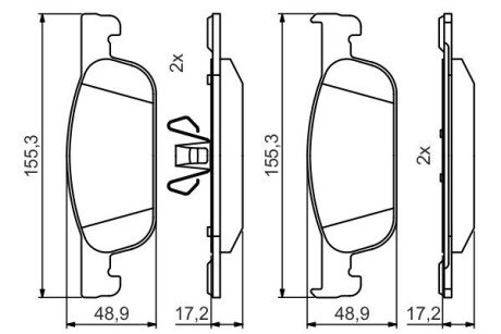 Гальмівні колодки дискові передні BOSCH 0986495424 (фото 1)