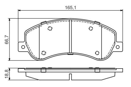 Комплект гальмівних колодок, дискове гальмо BOSCH 0986495436 (фото 1)