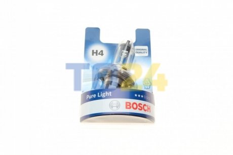 Лампа розжарювання H4 12V 60/55W P43t PURE LIGHT (вир-во Bosch) 1987301001