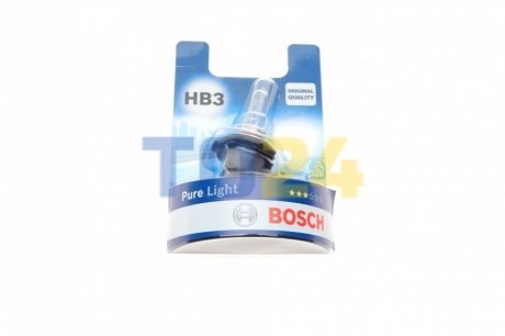 Лампа розжарювання HB3 12V 60W P20d PURE LIGHT 1шт. blister (вир-во Bosch) 1987301062