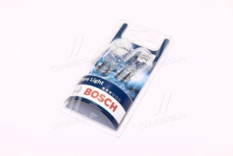Лампа накаливания W21/5W 12V W3x16q PURE LIGHT (blister 2шт) (пр-во Bosch) 1 987 301 079