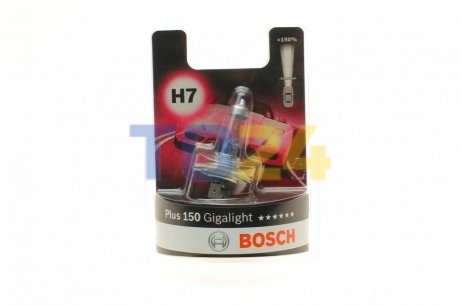 Лампа накаливания H7 12V 55W PX26d GigaLight +150 (blister 1шт) (пр-во Bosch) 1 987 301 137