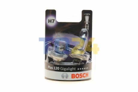 Лампа розжарювання H7 12V 55W PX26d Plus 120 Gigalight (компл. 2шт) (вир-во Bosch) 1987301426