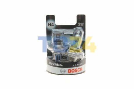 Лампа розжарювання H4 12V 60/55W P43t Ultra White (комплект) (вир-во Bosch) 1987301440