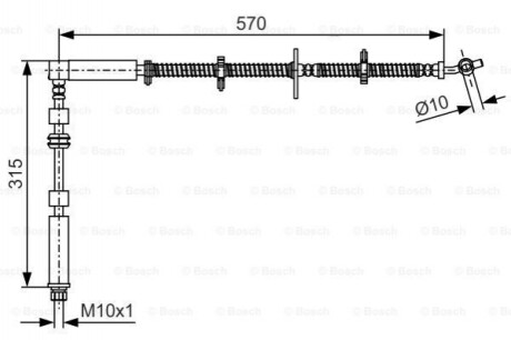 Гальмівний шланг LAND ROVER Discovery \'\'FR \'\'2,7-5,0 \'\'09>> BOSCH 1987481A64 (фото 1)