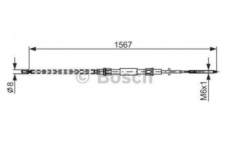 Трос ручного тормоза BOSCH 1987482104 (фото 1)