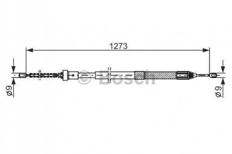 Трос ручного тормоза задний левый BOSCH 1987482308 (фото 1)
