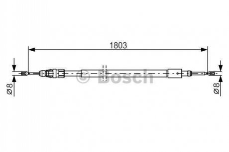 Трос ручного тормоза правый BOSCH 1987482317 (фото 1)