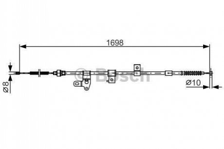 Трос ручного тормоза правый BOSCH 1987482346 (фото 1)