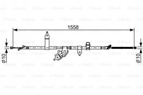 Трос ручного тормоза левый BOSCH 1987482512 (фото 1)