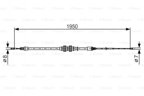 Трос ручного гальма BOSCH 1987482785 RENAULT MEGANE IV 1.2TCE 15-, 1.6TCE 15-