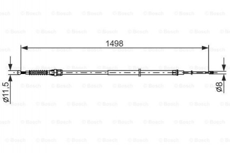 Трос ручного гальма BOSCH 1987482789 SEAT LEON 1.0TSI 15-, 1.2TSI 12-