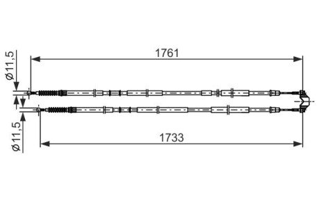 BOSCH OPEL трос ручного гальма Astra H 1987482857