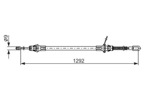 BOSCH Трос торм. зад. прав. DODGE CARAVAN -07 1987482924