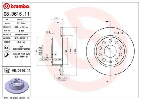 Гальмівний диск 08.D616.11