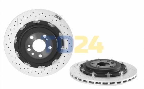 Диск гальмівний SL R230 65 AMG /perforowana,2-elementowa/ BREMBO 09931523 (фото 1)