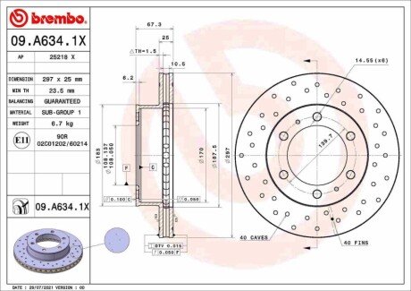 Гальмівні диски 09.A634.1X