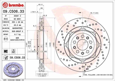 Тормозной диск 09.C506.33