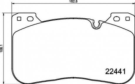 Колодки гальмівні (передні) BMW M5 (G30/F90)/X5M (G05/F95) 17- BREMBO P06100 (фото 1)