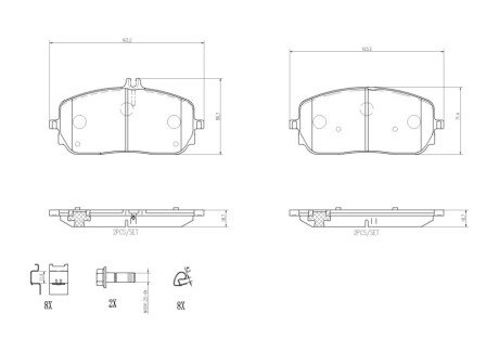 Гальмівні колодки, дискові BREMBO P 50 152 (фото 1)