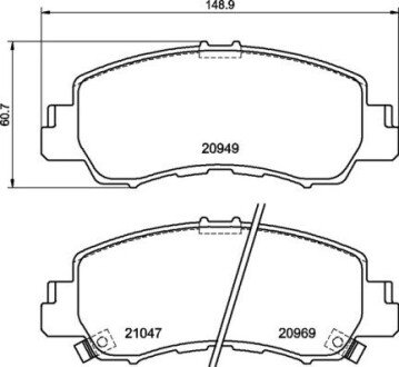 Комплект гальмівних колодок пер P54061