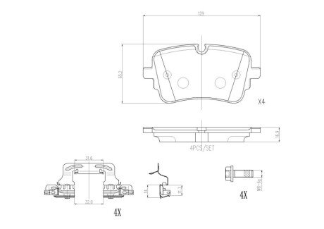 Гальмівні колодки, дискові BREMBO P 85 190 (фото 1)