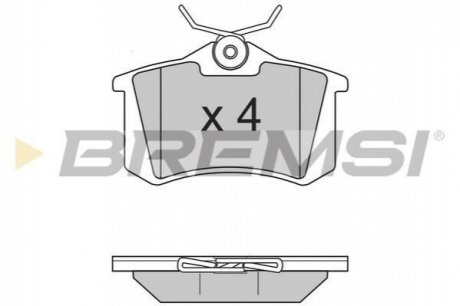Тормозные колодки (задние) BREMSI BP2806 (фото 1)