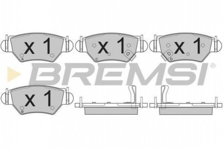 Тормозные колодки (задние) BREMSI BP2812 (фото 1)