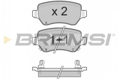 Гальмівні колодки (задні) BREMSI BP3027 (фото 1)