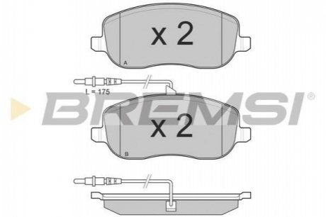 Тормозные колодки (передние) BREMSI BP3028 (фото 1)