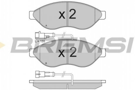 Тормозные колодки (передние) BREMSI BP3285 (фото 1)