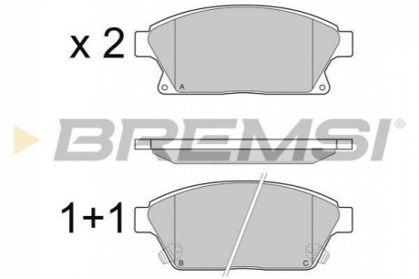 Тормозные колодки (передние) BREMSI BP3405 (фото 1)