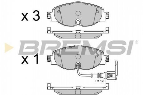 Тормозные колодки (передние) BREMSI BP3516 (фото 1)