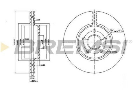 Гальмівний диск перед. Ford Mondeo 00- (вент.) (300x24) CD7125V