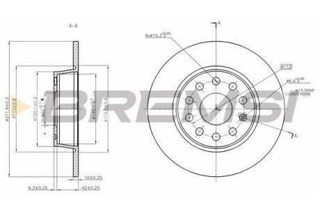 Гальмівний диск зад. Caddy III/Golf VI/VII/Jetta III/IV 04- (272x10) CD7895S