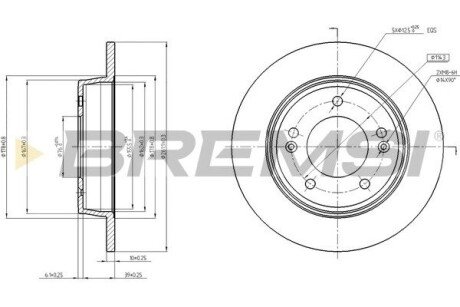 Гальмівний диск зад. Hyundai Elantra/i 30/Kia Ceed/Soul II 11- (262x10) CD8193S