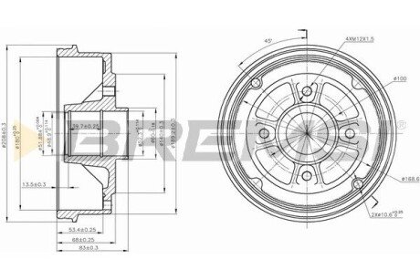 Тормозной барабан Clio/Logan 91- CR5395