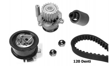 Комплект ГРМ (помпа + ремень + 2 ролика) KBU8712B