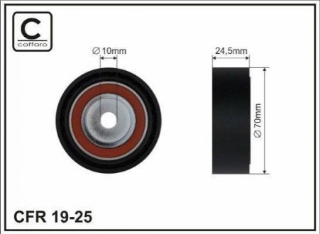 Ролик компресора кондиціонера BMW 3 (E36,E46)/5 (E34,E39,E60) 90- CAFFARO 19-25 (фото 1)