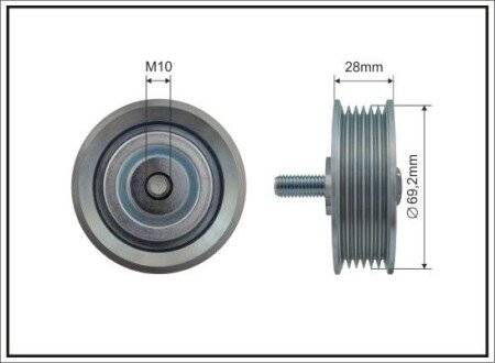 Ролик поліклинового ременя 69,2x10x22,8 metal 500512