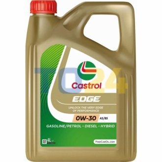 Масло ДВС 0W-30 Castrol EDGE ACEA A5/B5,  4л, синт. 15F6A5